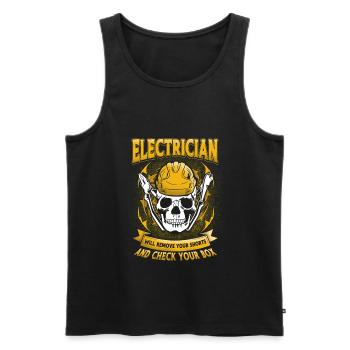 Electrician Saying Gift Electrician - Men's Premium Organic Tank Top - black - Front - Michal (187cm)