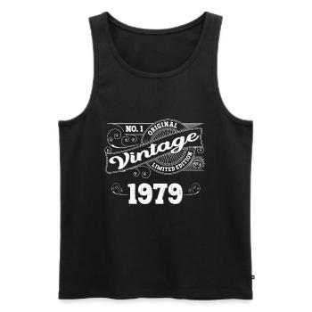 Born 1979 44th birthday Gift man/ woman - Men's Premium Organic Tank Top - black - Front - Michal (187cm)