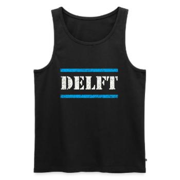 Delft - Men's Premium Organic Tank Top - black - Front - Michal (187cm)