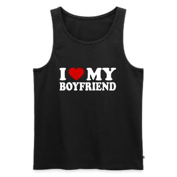 I love my boyfriend - Débardeur bio Premium Homme - noir - Devant - Michal (187cm)