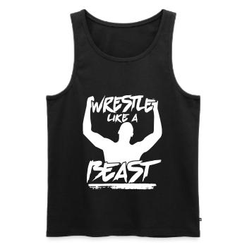 Wrestle Like a Beast Wrestling Gift - Männer Premium Bio Tank Top - Schwarz - Vorne - Michal (187cm)