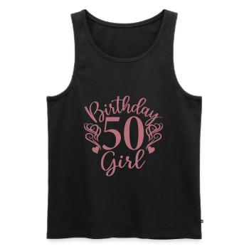 Cute Birthday 50 Girl - Fabulous At 50 - Women - Men's Premium Organic Tank Top - black - Front - AI Model Male 178 light (178cm)