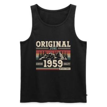 Original Juni 1959 Jahrgang 1959 Geburtstag 1959 - Männer Premium Bio Tank Top - Schwarz - Vorne - Michal (187cm)