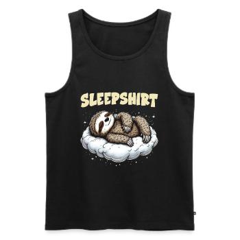 Sloth Sleepshirt Chilling Morning Grouch - Men's Premium Organic Tank Top - black - Front - AI Model Male 178 light (178cm)
