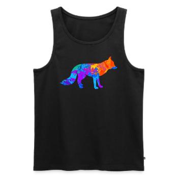 Fox Red Fox Foxes Silhouette Cadeau - Débardeur bio Premium Homme - noir - Devant - Michal (187cm)