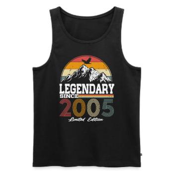 Légendaire depuis 2005 Vintage Vintage Anniversaire - Débardeur bio Premium Homme - noir - Devant - Michal (187cm)