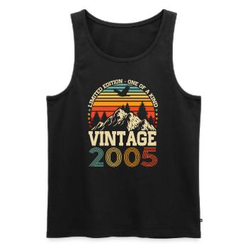 Vintage 2005 Jahrgang Geburtstag Retro Geschenk - Männer Premium Bio Tank Top - Schwarz - Vorne - Michal (187cm)