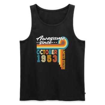 Oktober 1953 Jahrgang Vintage Retro Geburtstag - Männer Premium Bio Tank Top - Schwarz - Vorne - Michal (187cm)