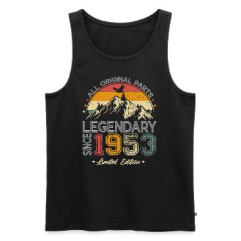 1953 Jahrgang Vintage Retro Geburtstag Geschenk - Männer Premium Bio Tank Top - Schwarz - Vorne - Michal (187cm)