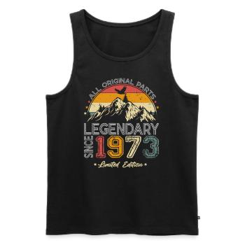 1973 Jahrgang Vintage Retro Geburtstag Geschenk - Männer Premium Bio Tank Top - Schwarz - Vorne - Michal (187cm)