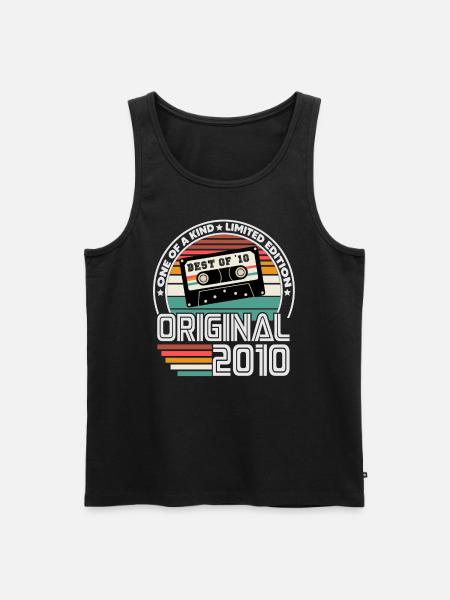 Original 2010 Vintage Retro fødselsdagsgave - Herre Premium økologisk tanktop - sort