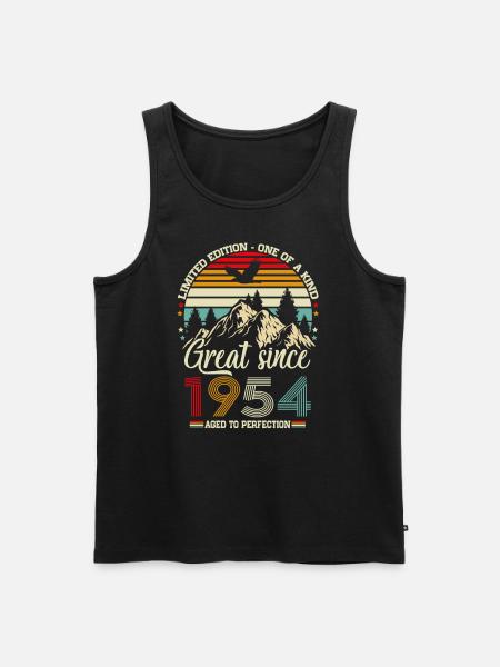 1954 Vintage Born Vintage Regalo di compleanno - Canottiera ecologica premium da uomo - nero