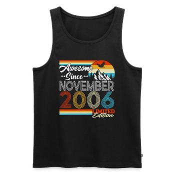 November 2006 Jahrgang Retro Geburtstag Geschenk - Männer Premium Bio Tank Top - Schwarz - Vorne - Michal (187cm)