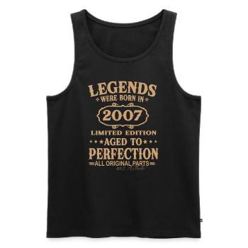 Legenden wurden 2007 geboren - Männer Premium Bio Tank Top - Schwarz - Vorne - Michal (187cm)