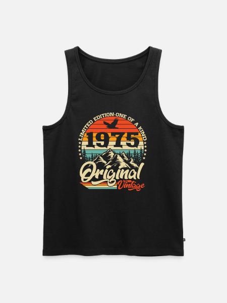 Original 1975 Vintage Vintage Födelsedag Retro - Ekologisk premium tanktopp herr - svart