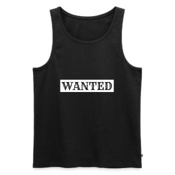 Wanted - Men's Premium Organic Tank Top - black - Front - AI Model Male 178 light (178cm)