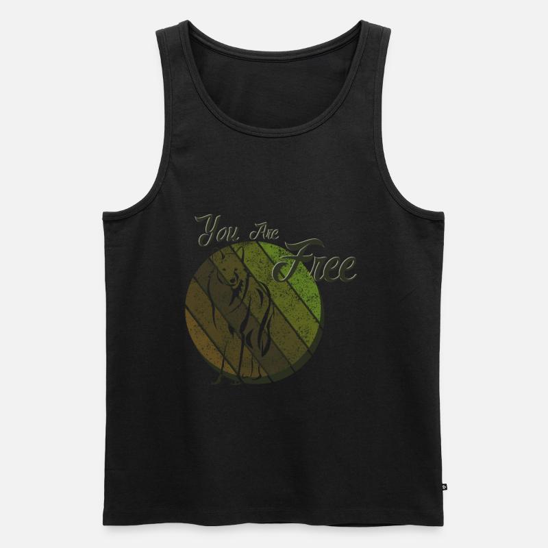 Du bist ein freier Wolf - Männer Premium Bio Tank Top - undefined