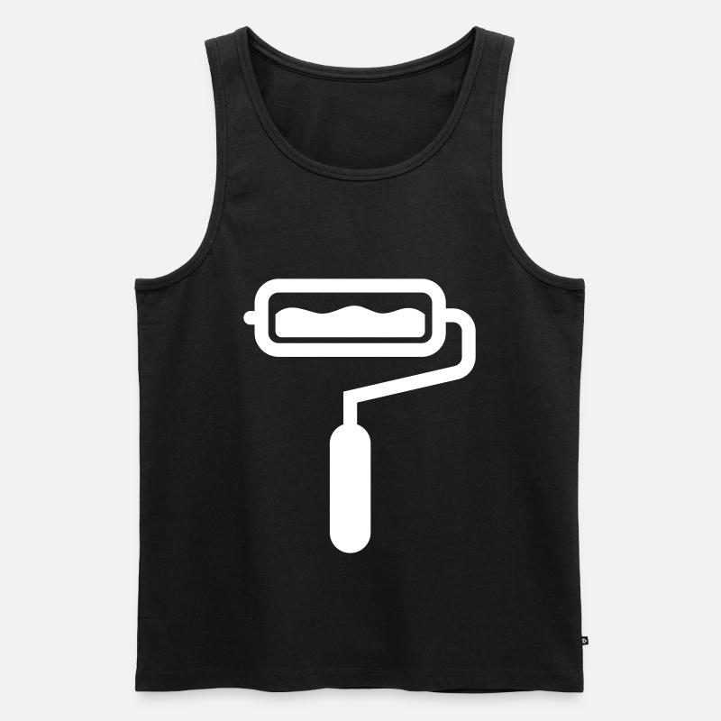Maler Silhouette icon - Männer Premium Bio Tank Top - Schwarz