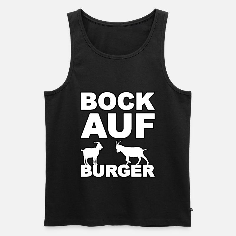 Bock auf Burger - Männer Premium Bio Tank Top - Schwarz