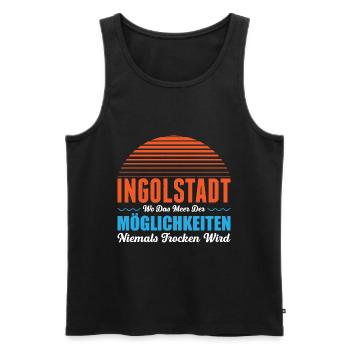 Ingolstadt Wo Das Meer Der Möglichkeiten Nie Trock - Männer Premium Bio Tank Top - Schwarz - Vorne - Michal (187cm)