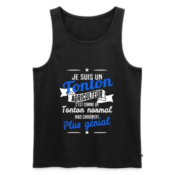 tonton agriculteur - Débardeur bio Premium Homme - noir - Devant - Michal (187cm)
