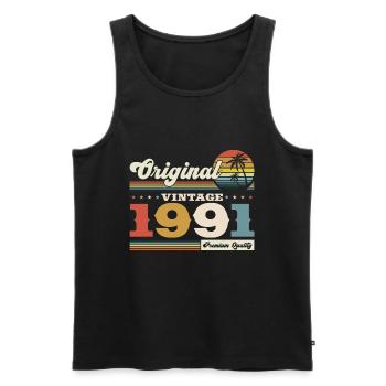 Original 1991 Vintage 1991 Birthday 1991 - Men's Premium Organic Tank Top - black - Front - AI Model Male 178 light (178cm)