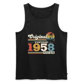 Legend Original 1958 Vintage 1958 Birthday - Men's Premium Organic Tank Top - black - Front - Michal (187cm)