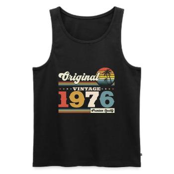 Original 1976 Jahrgang 1976 48. Geburtstag 1976 - Männer Premium Bio Tank Top - Schwarz - Vorne - Michal (187cm)