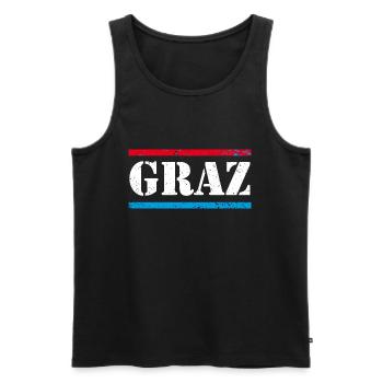 Graz - Männer Premium Bio Tank Top - Schwarz - Vorne - AI Model Male 178 light (178cm)