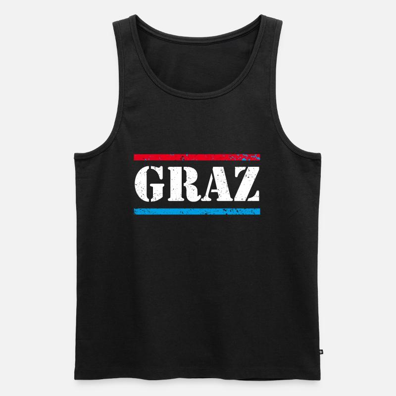 Graz - Männer Premium Bio Tank Top - Schwarz