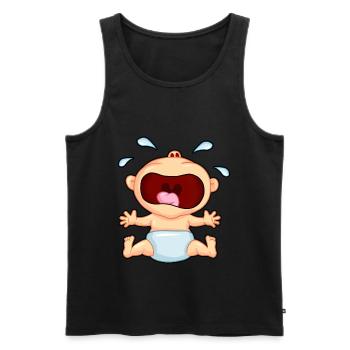 Cartoon Baby - Männer Premium Bio Tank Top - Schwarz - Vorne - AI Model Male 178 light (178cm)