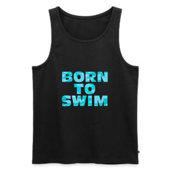 Né pour nager idée cadeau de sports nautiques nageur - Débardeur bio Premium Homme - noir - Devant - Michal (187cm)