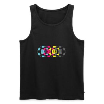 Pokerchips Kartenspiel Geschenkidee Würfelspiel - Männer Premium Bio Tank Top - Schwarz - Vorne - Michal (187cm)