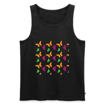 Papillon insecte motif idée cadeau idée cadeau - Débardeur bio Premium Homme - noir - Devant - Michal (187cm)