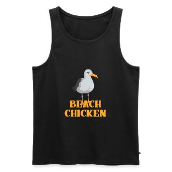BEACH CHICKEN Seagull Seabird funny funny gift idea - Débardeur bio Premium Homme - noir - Devant - AI Model Male 178 light (178cm)