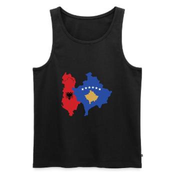 Kosovo Albanien Flagge Landkarte Geschenkidee Cool - Männer Premium Bio Tank Top - Schwarz - Vorne - Michal (187cm)