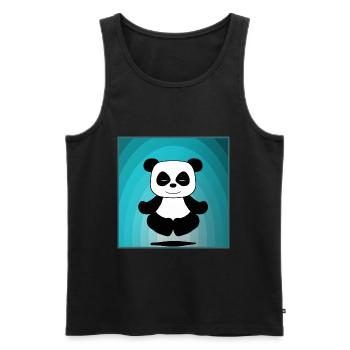 Panda - Débardeur bio Premium Homme - noir - Devant - Michal (187cm)