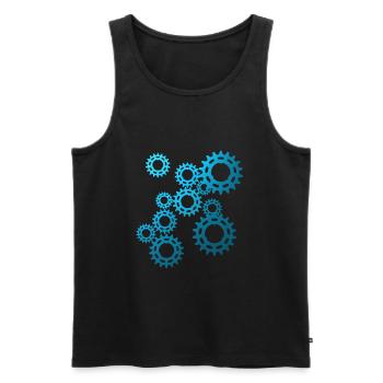 Vélo, vélo de route, VTT, homme, cyclisme, cadeau - Débardeur bio Premium Homme - noir - Devant - Michal (187cm)