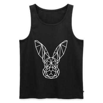 Ligne géométrique de lapin - Débardeur bio Premium Homme - noir - Devant - AI Model Male 178 light (178cm)