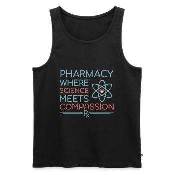 Apotheke where science meets compassion - Männer Premium Bio Tank Top - Schwarz - Vorne - AI Model Male 178 light (178cm)