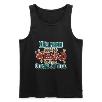 Garbage Man Wizard - Men's Premium Organic Tank Top - black - Front - AI Model Male 178 light (178cm)