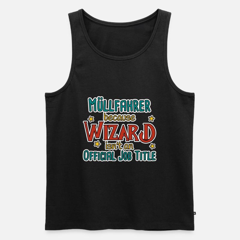 Müllfahrer Wizard - Männer Premium Bio Tank Top - Schwarz