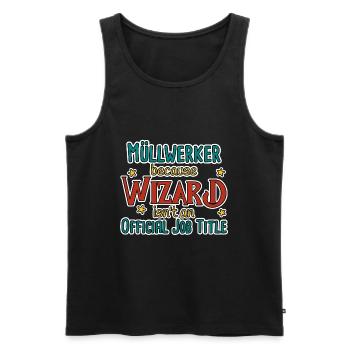 Garbage Collector Wizard - Men's Premium Organic Tank Top - black - Front - AI Model Male 178 light (178cm)