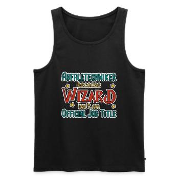 Waste Technician Wizard - Men's Premium Organic Tank Top - black - Front - AI Model Male 178 light (178cm)