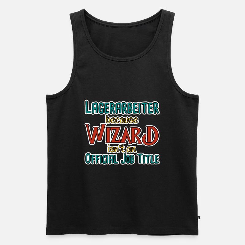 Lagerarbeiter Wizard - Männer Premium Bio Tank Top - Schwarz
