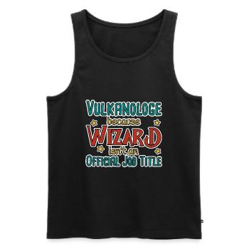 Vulkanologe Wizard Vulkanologie - Männer Premium Bio Tank Top - Schwarz - Vorne - AI Model Male 178 light (178cm)