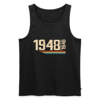 Vintage-Geburtstag 1948. Geburtstagsfeier 1948 - Männer Premium Bio Tank Top - Schwarz - Vorne - Michal (187cm)