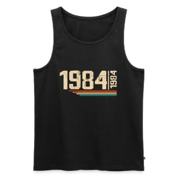 Vintage Anniversary 1984 Birthday Party 1984 - Men's Premium Organic Tank Top - black - Front - Michal (187cm)