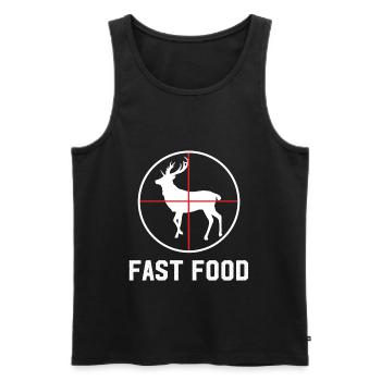 Fast Food Hirsch Jagd T-Shirt Lustiges Geschenk - Männer Premium Bio Tank Top - Schwarz - Vorne - Michal (187cm)