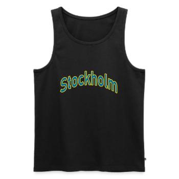 Stockholm - Men's Premium Organic Tank Top - black - Front - Michal (187cm)